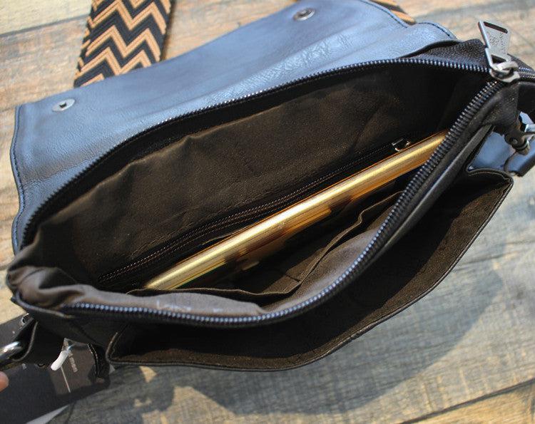 Black Faux Leather Crossbody Bag