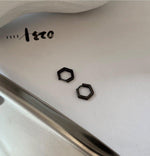 Black Hexagon Earrings