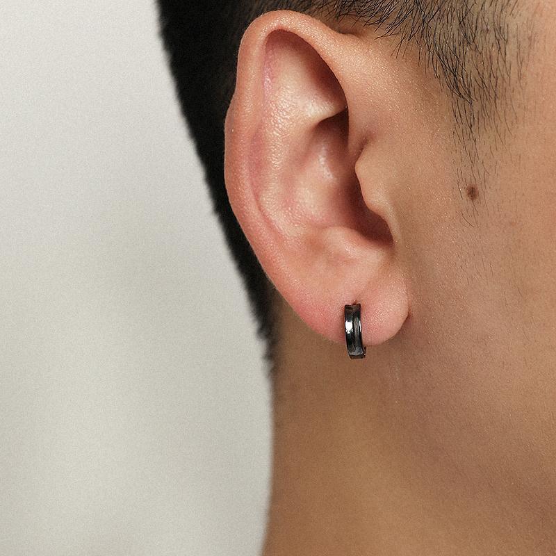 Black Hoop Earrings