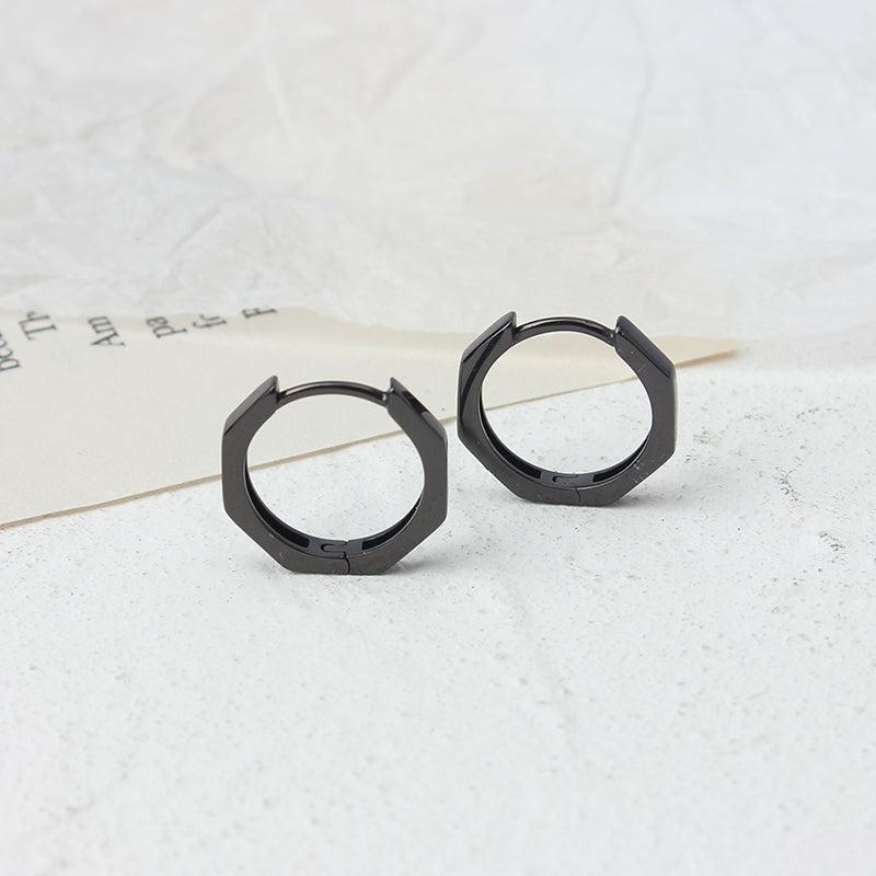 Black Hoop Earrings