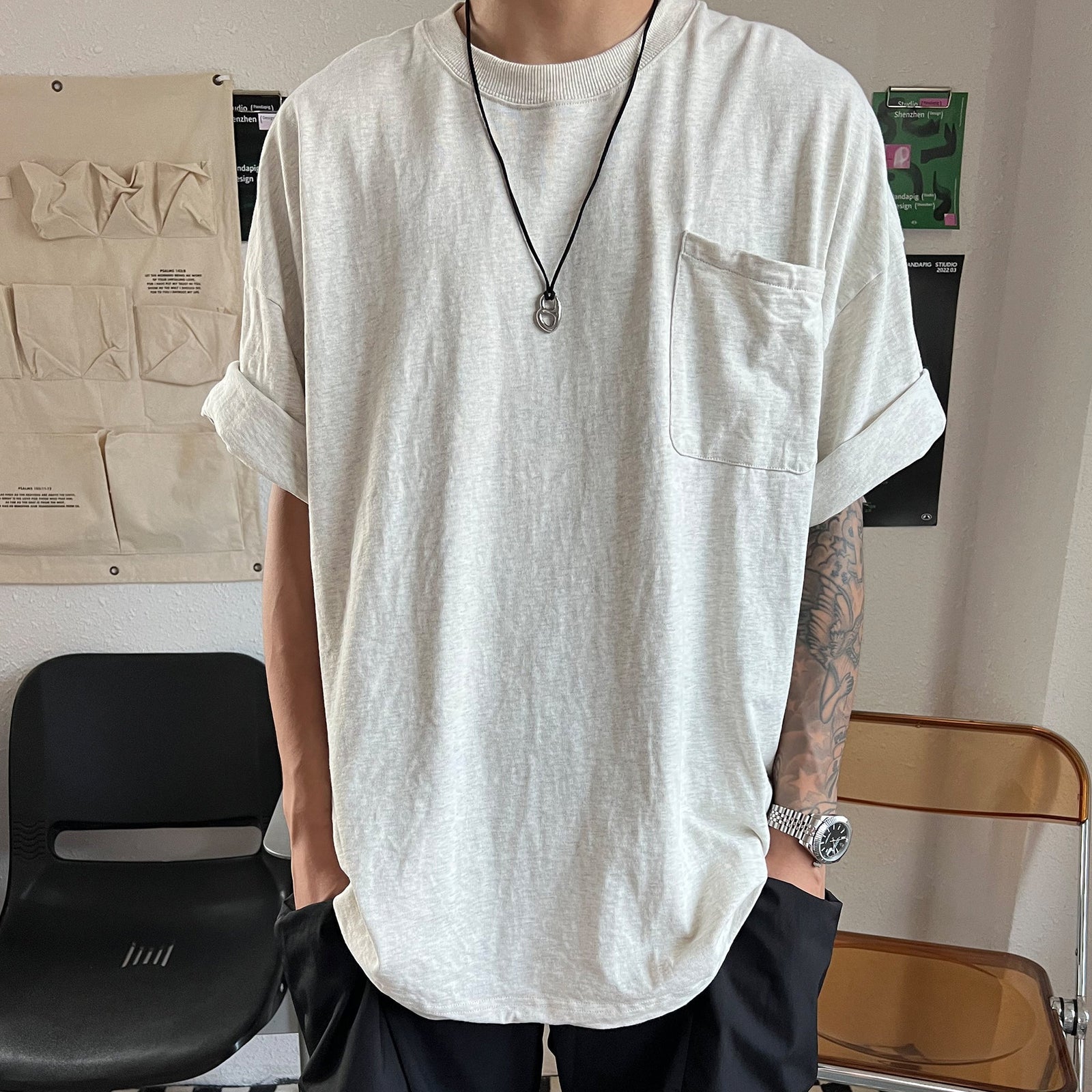 Black Leather Rope Necklace