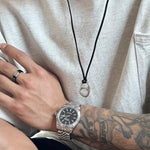 Black Leather Rope Necklace