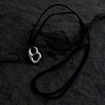 Black Leather Rope Necklace