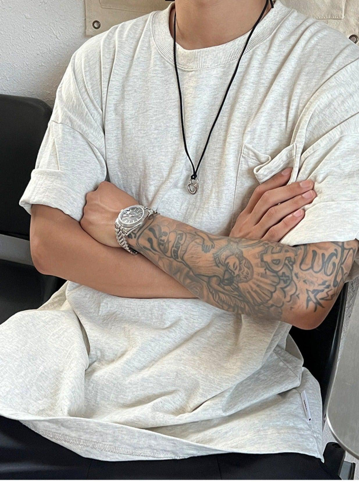 Black Leather Rope Necklace