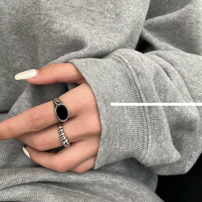 Black Open Ring