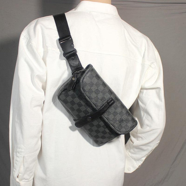 Black Plaid Chest Bag