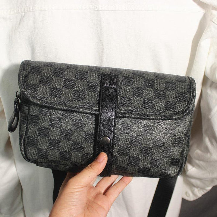Black Plaid Chest Bag
