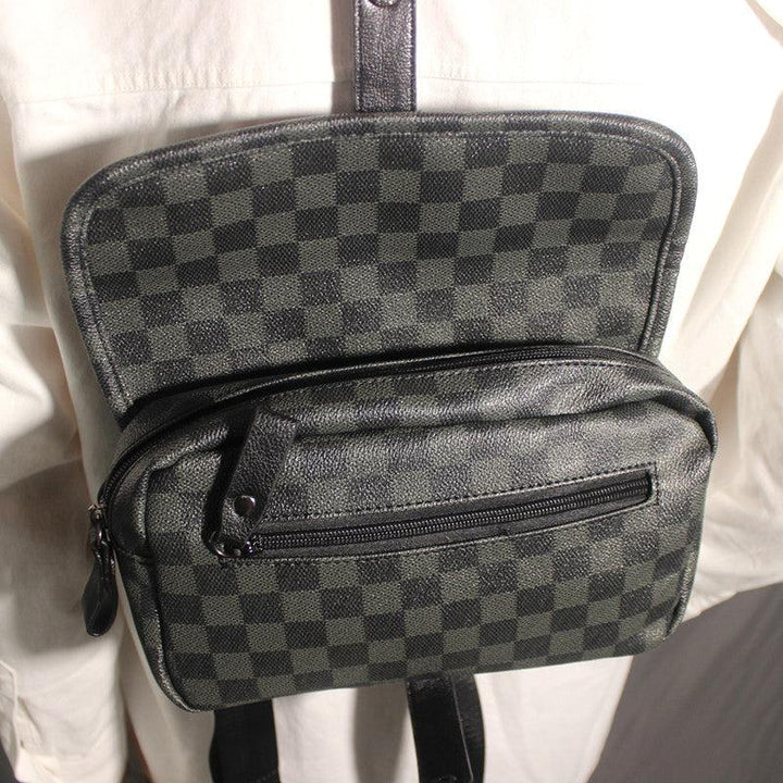 Black Plaid Chest Bag