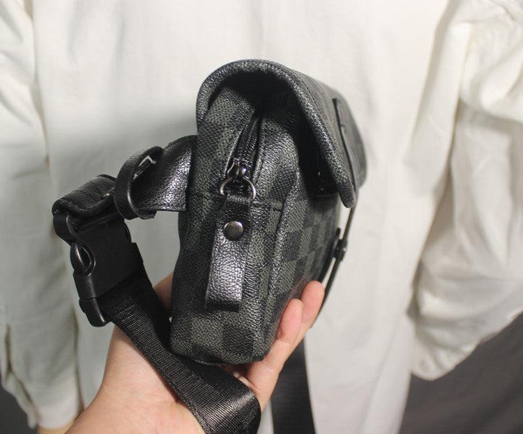Black Plaid Chest Bag