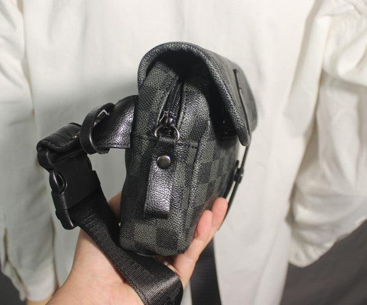 Black Plaid Chest Bag