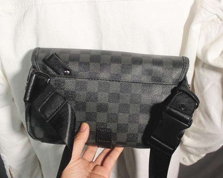 Black Plaid Chest Bag