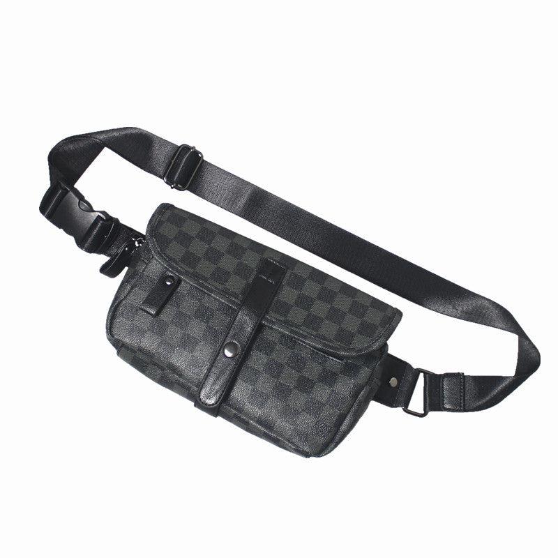 Black Plaid Chest Bag