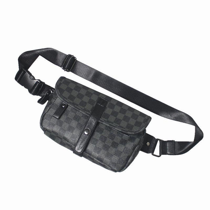 Black Plaid Chest Bag
