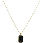 Black Square Pendant Necklace