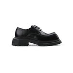 Black Square Toe Leather Shoes