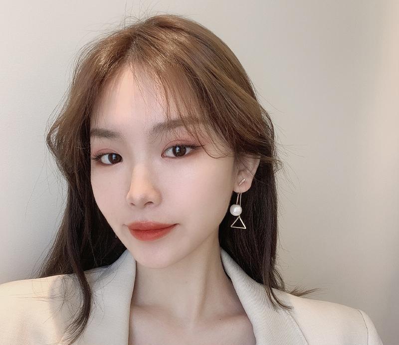 Black Triangle Drop Earrings