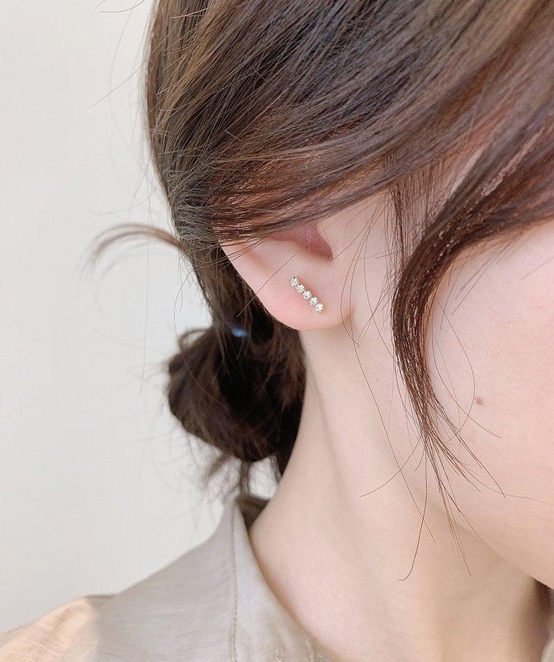 Black Triangle Drop Earrings