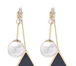 Black Triangle Drop Earrings