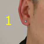 Blue Amber Stud Earrings