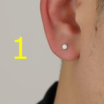 Blue Amber Stud Earrings