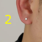 Blue Amber Stud Earrings