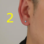 Blue Amber Stud Earrings