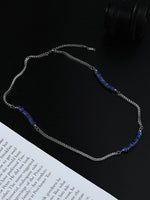 Blue Bead Stitching Necklace