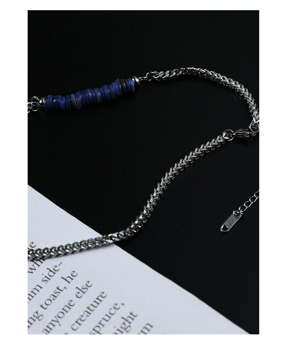 Blue Bead Stitching Necklace