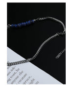 Blue Bead Stitching Necklace
