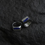 Blue Geometric Ring
