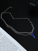 Blue Key Pendant Necklace