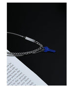 Blue Key Pendant Necklace