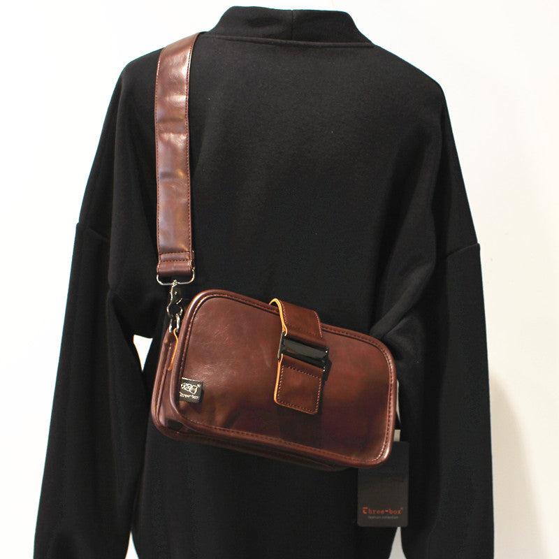 Buckle Faux Leather Shoulder Bag