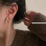 C-Shaped Pearl Earrings