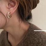 C-Shaped Pearl Earrings