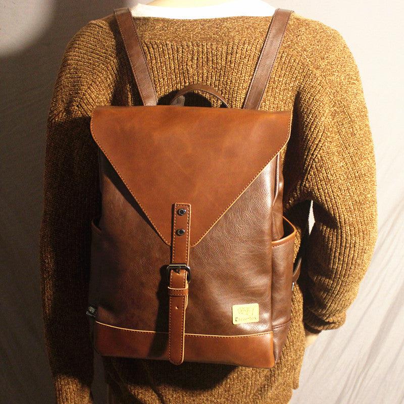 Casual Faux Leather Backpack