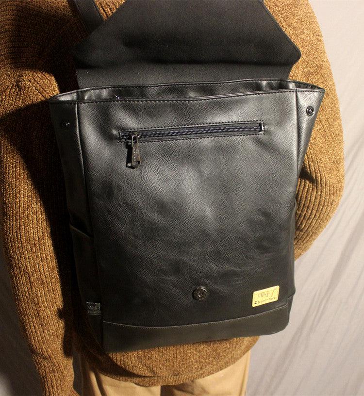 Casual Faux Leather Backpack