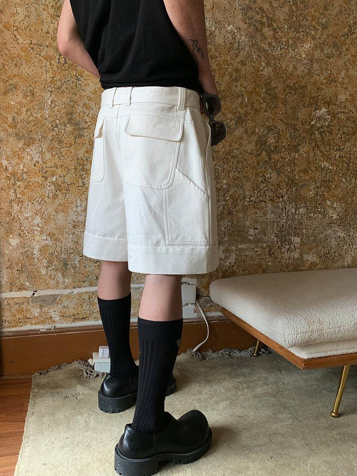 Casual Loose Wide-leg Shorts with Belt