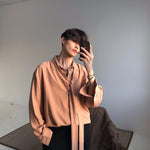 Chiffon Bow Tie Style Shirt