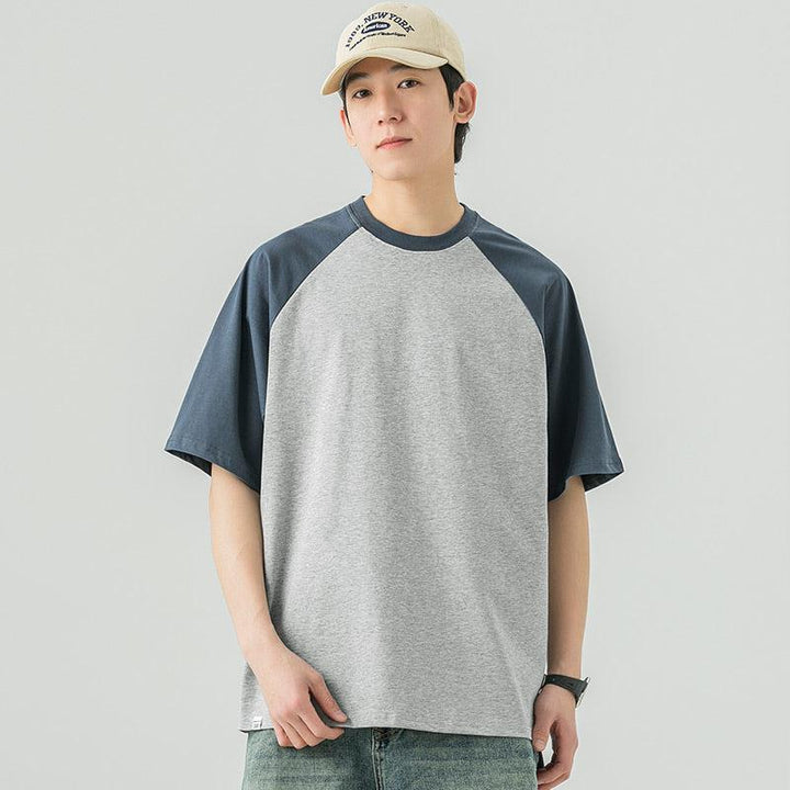 Color Block Round Neck T-Shirt