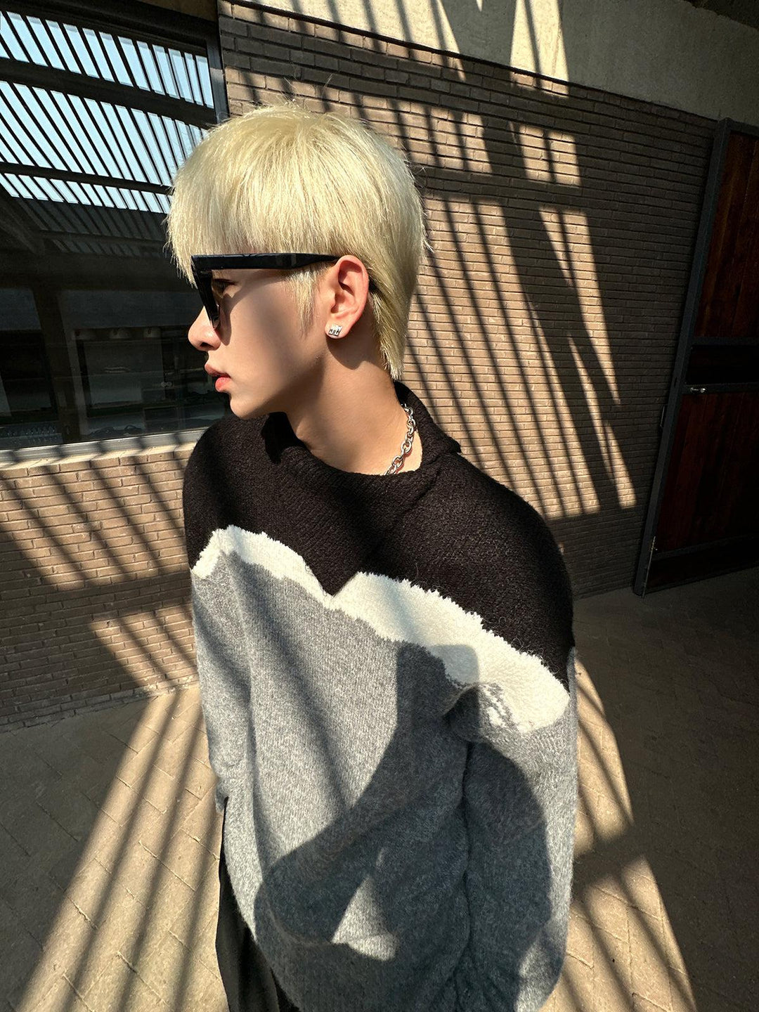 Color-Blocking Pullover Sweater