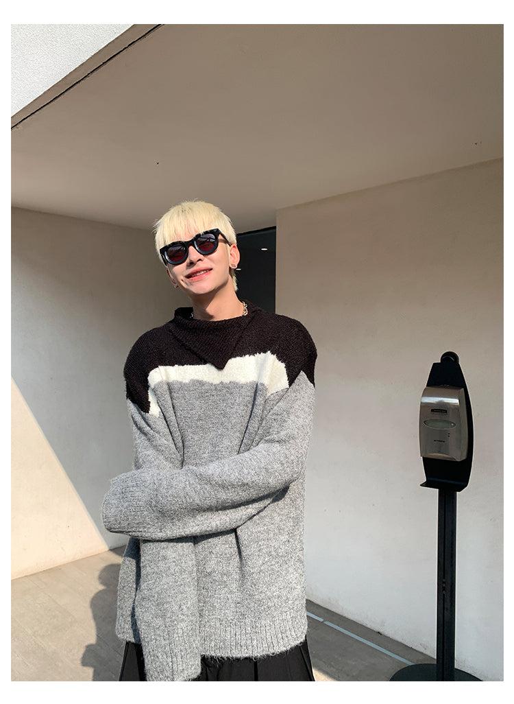 Color-Blocking Pullover Sweater