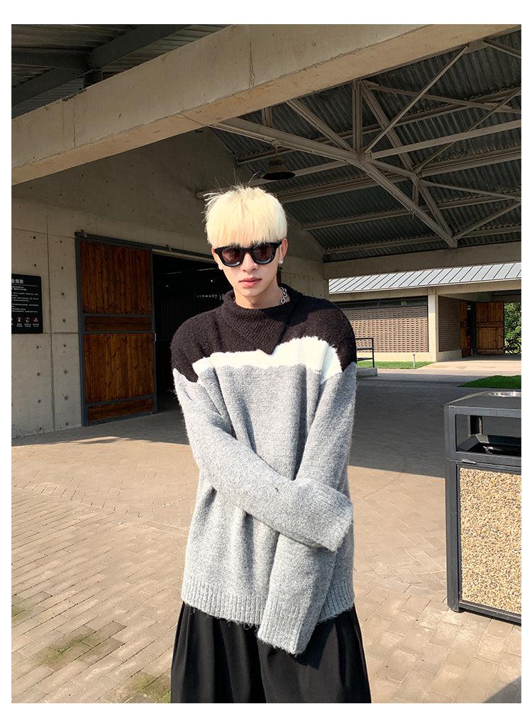 Color-Blocking Pullover Sweater