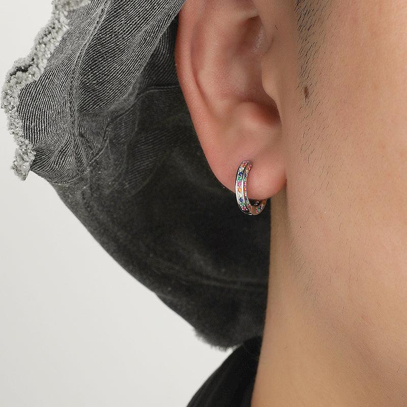 Colored Zircon Hoop Earrings