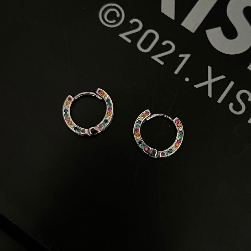 Colored Zircon Hoop Earrings
