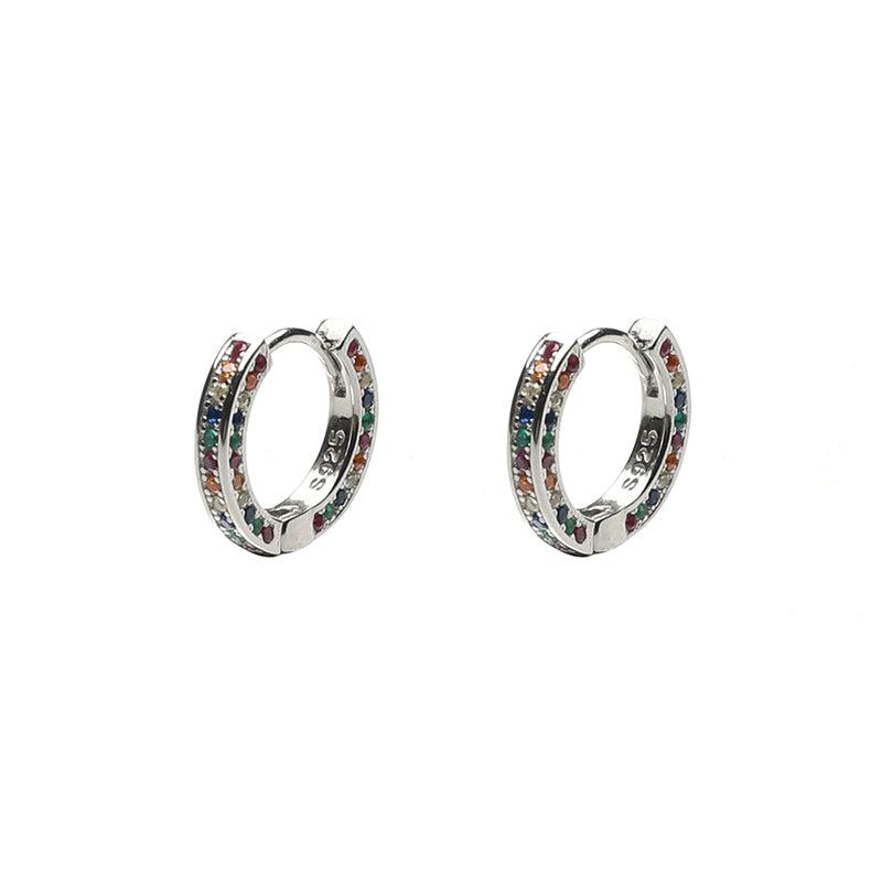Colored Zircon Hoop Earrings