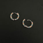 Colored Zircon Hoop Earrings