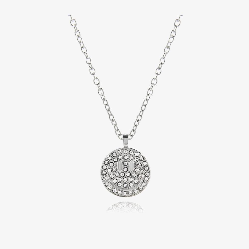 Colorful Zircon Smiley Necklace