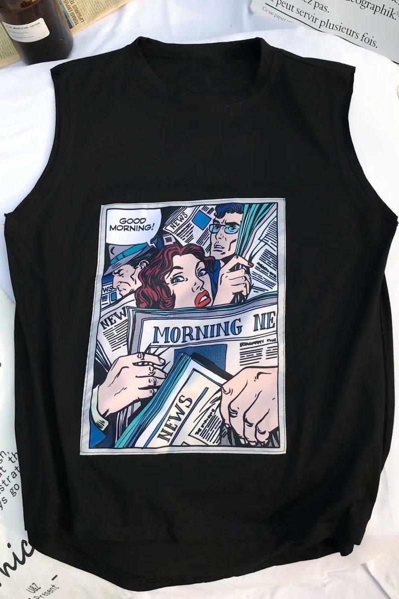 Comic Sleeveless T-Shirt