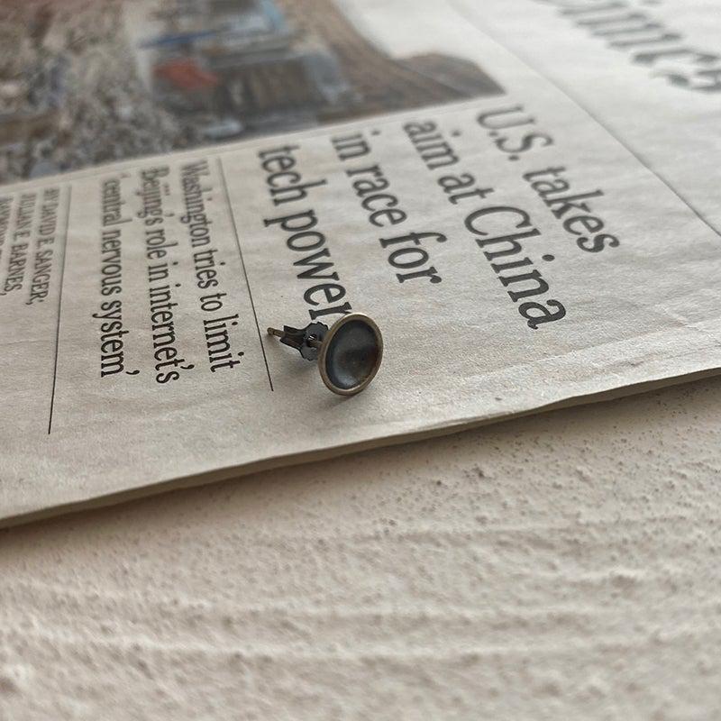 Concave Round Earrings